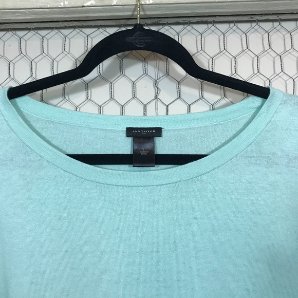 Ann Taylor Short Sleeve Sweater- Mint Color - Picture 2 of 3